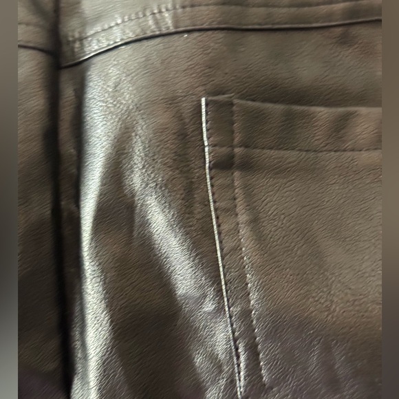 GLAM FAUX LEATHER WIDE LEG TROUSER PANTS - Picture 5 of 9